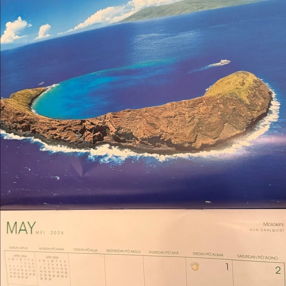 Maui 2026 Calendar - Vibrant Blue and Gold
